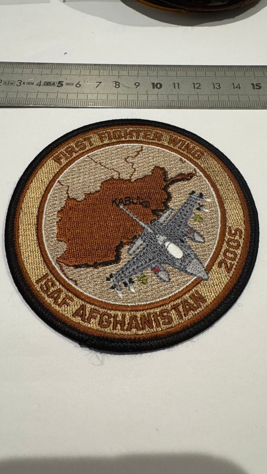 Patch luchtmacht first fighter wing afghanistan 2005 312 sqn, Ophalen of Verzenden, Luchtmacht, Nederland, Embleem of Badge