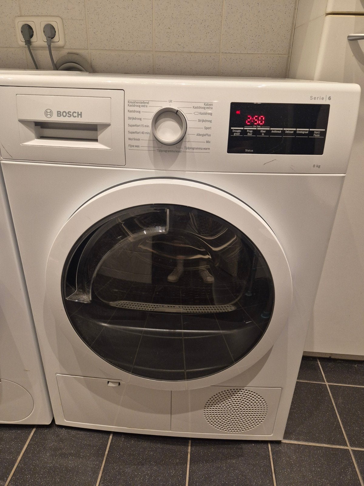 Bosch Serie 6 WTG846C0NL Condensdroger 8 kg, Ophalen, 8 tot 10 kg, Zo goed als nieuw, Voorlader