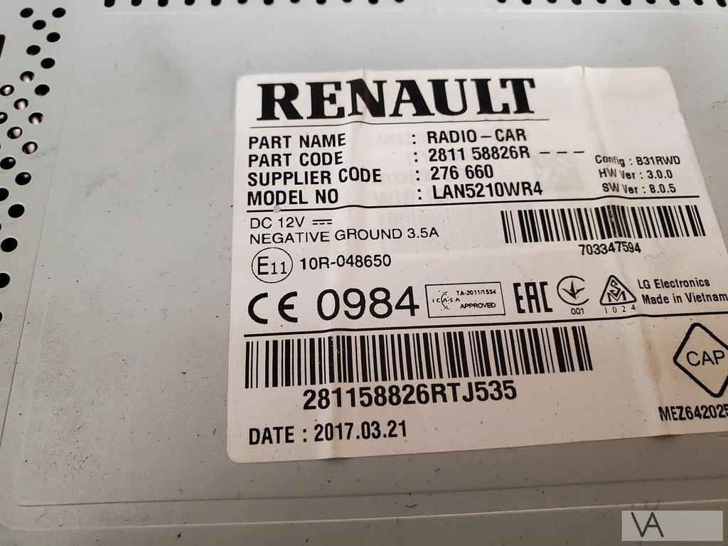 Renault Clio 4 2012 - 2019 radio navigatie unit 281158826r, Gebruikt, -, Renault, -