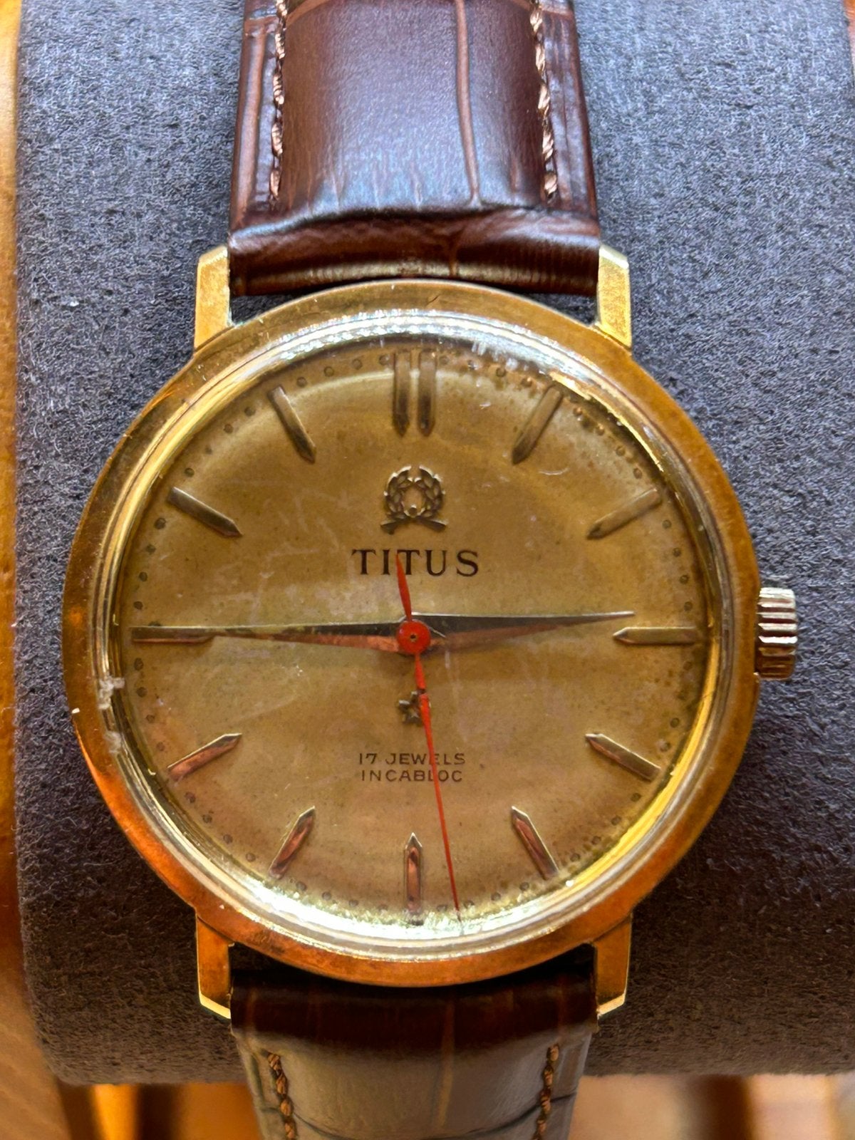 Vintage TITUS 17 Jewels Incabloc – jaren ’50/’60, Verzenden, Staal, Overige merken, 1960 of later
