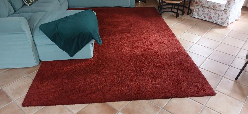 Ikea Adum vloerkleed 200x300 bordeaux rood, Ophalen, Gebruikt, Modern, Warm, Comfortabel, 200 cm of meer