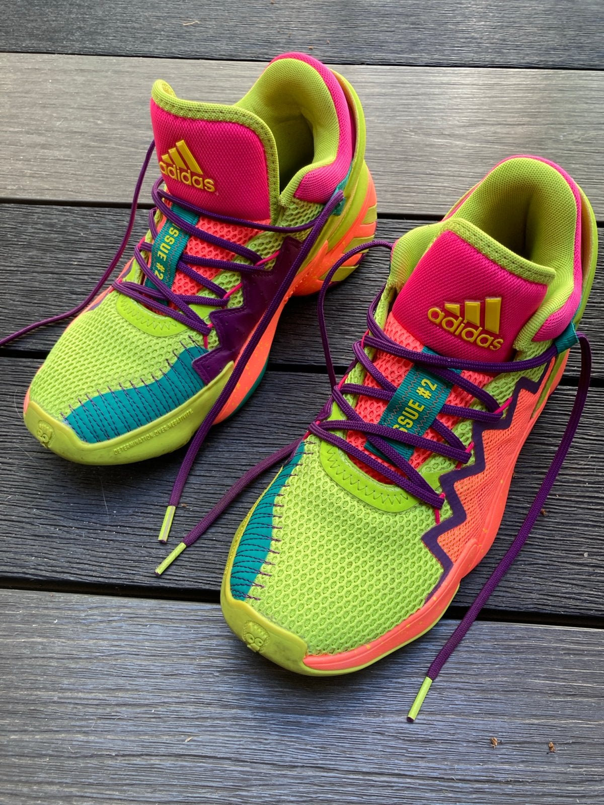 Maat 40.Adidas D.O.N. Issue #2 Sneakers - Neon Kleuren, Ophalen, Overige kleuren, Nieuw, Sneakers of Gympen