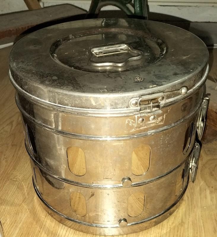 Vintage roestvrijstalen trommel voor medische, Ophalen of Verzenden