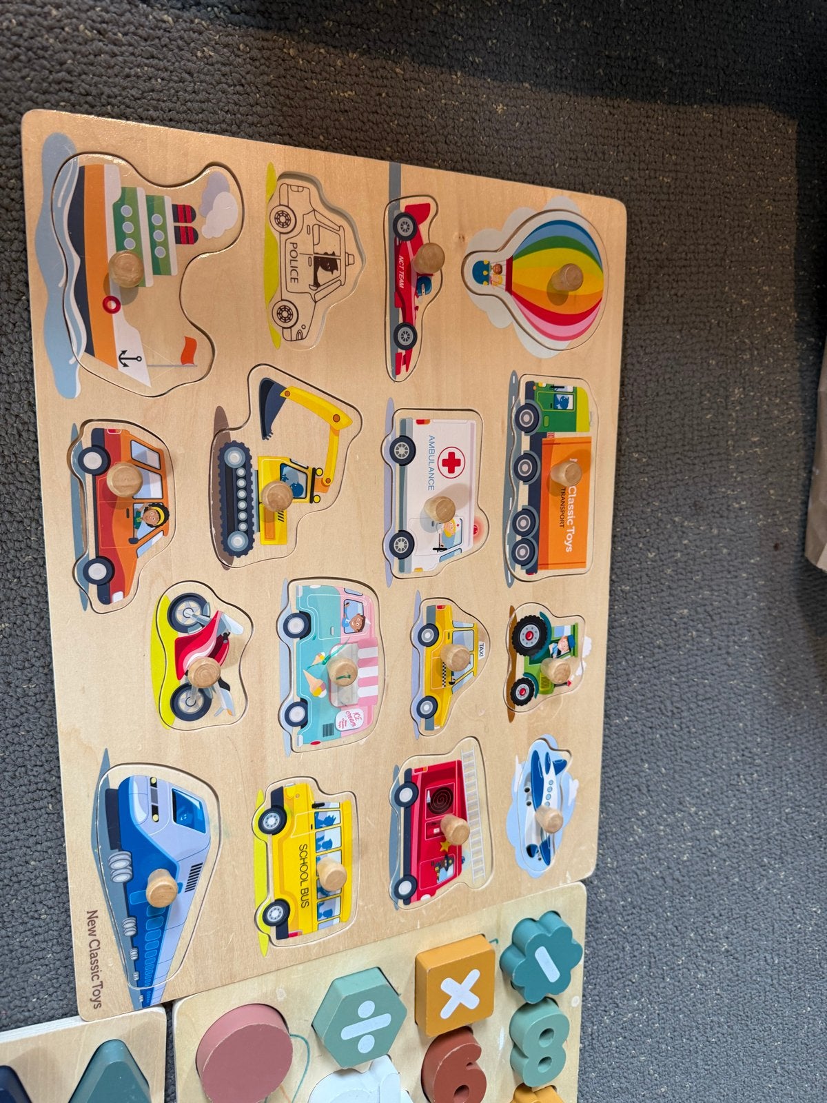 Houten Puzzels: Voertuigen, Cijfers en Letters, Kinderen en Baby's, Speelgoed | Educatief en Creatief, Ophalen, Gebruikt, Puzzelen