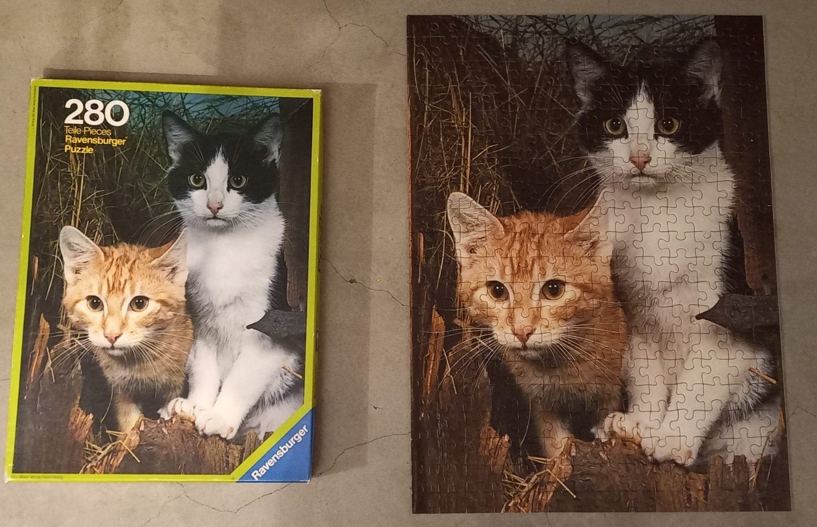 Ravensburger Legpuzzel 280 stukjes - Katten compleet, Ophalen of Verzenden, Minder dan 500 stukjes, Zo goed als nieuw, Legpuzzel