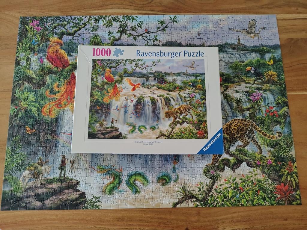 Mooie puzzel 1000 stukjes Ravensburger waterfall of Iguazu, Ophalen of Verzenden, 500 t/m 1500 stukjes, Zo goed als nieuw, Legpuzzel