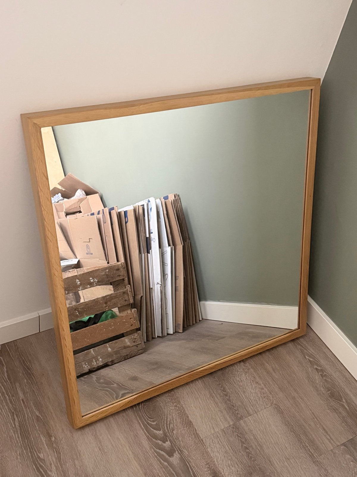 Houten spiegel IKEA Stave - Zo goed als nieuw, Ophalen, Vierkant, Zo goed als nieuw, Minder dan 100 cm