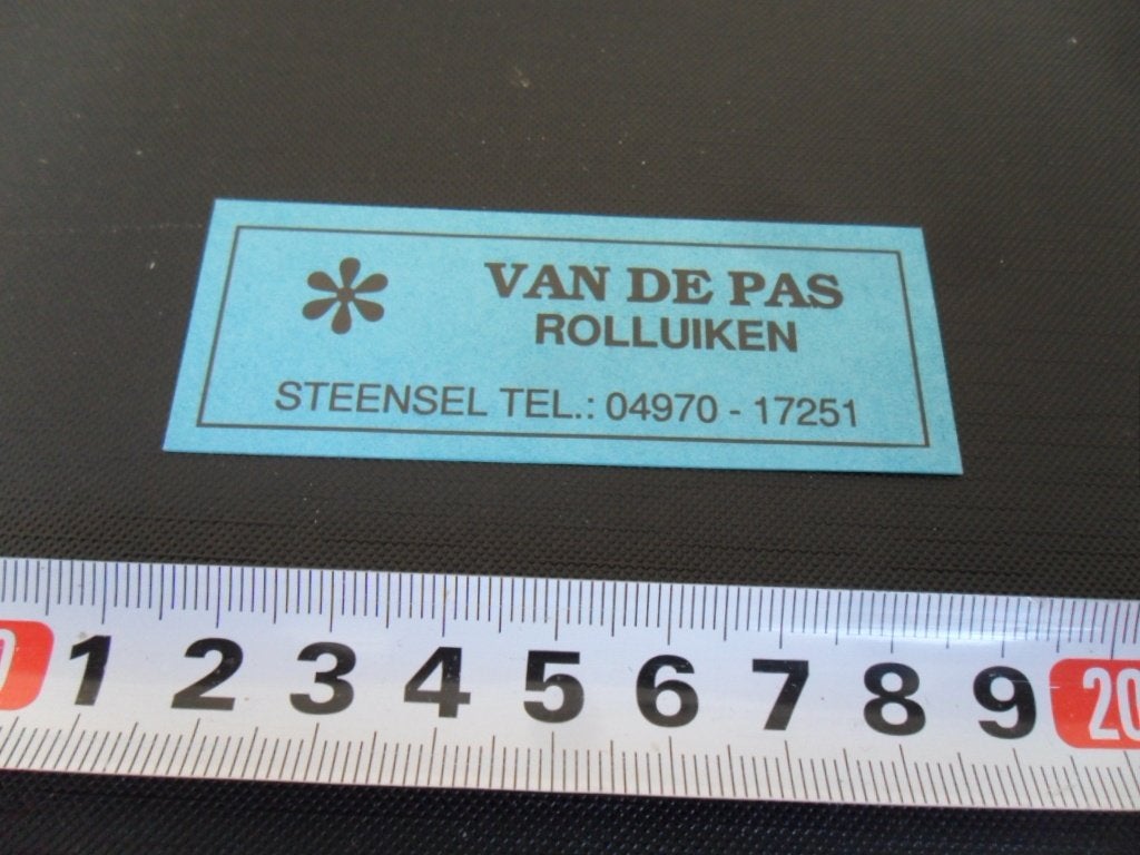 sticker Steensel VAN DE PAS Rolluiken 04970-17251, Verzamelen, Stickers, Ophalen, Zo goed als nieuw