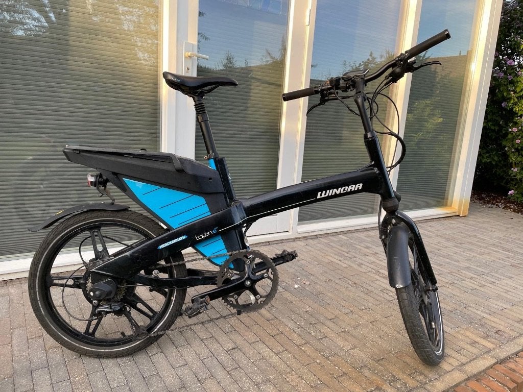 E-bike fiets, Fietsen en Brommers, Elektrische fietsen, Gebruikt, 50 km per accu of meer, 55 tot 59 cm, Ophalen
