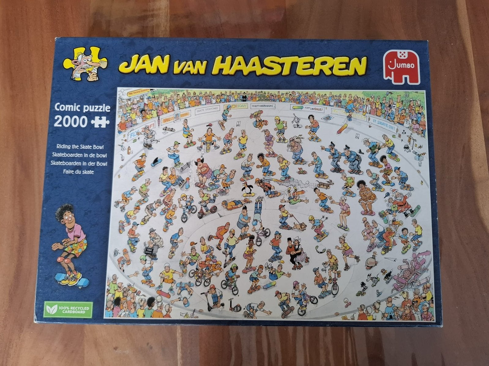 Jan van Haasteren skateborden in de bowl 2000 stukjes, Ophalen of Verzenden, Meer dan 1500 stukjes, Zo goed als nieuw, Legpuzzel