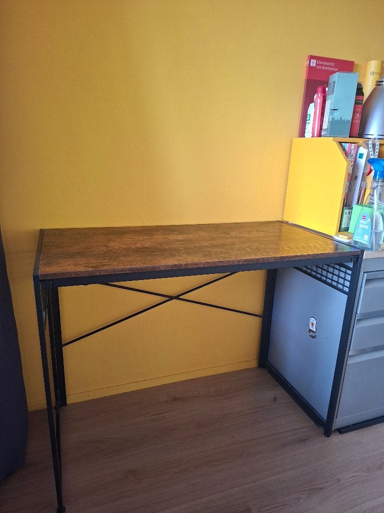 Simpel bureau, makkelijk in te klappen, Ophalen, Spaanplaat of MDF, 50 cm, Bruin