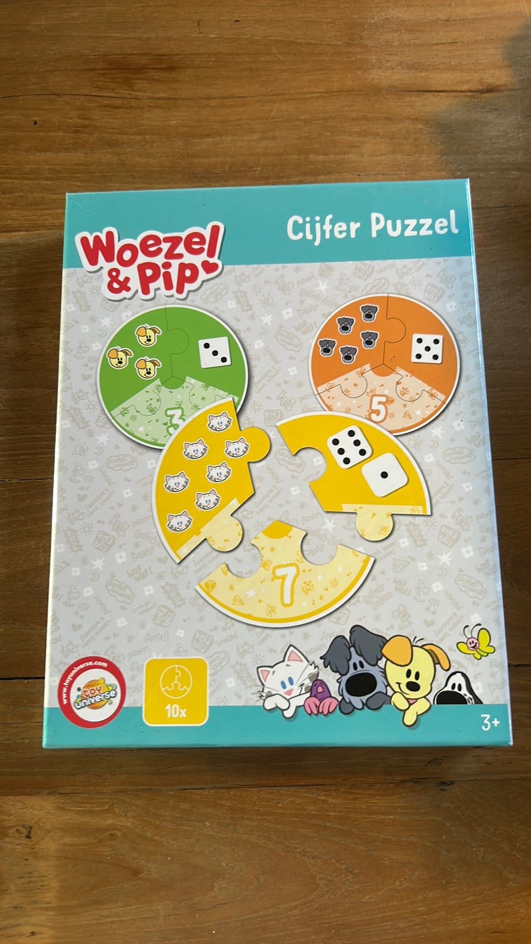 Cijferpuzzel Woezel en Pip, Ophalen of Verzenden, 10 tot 50 stukjes, Zo goed als nieuw