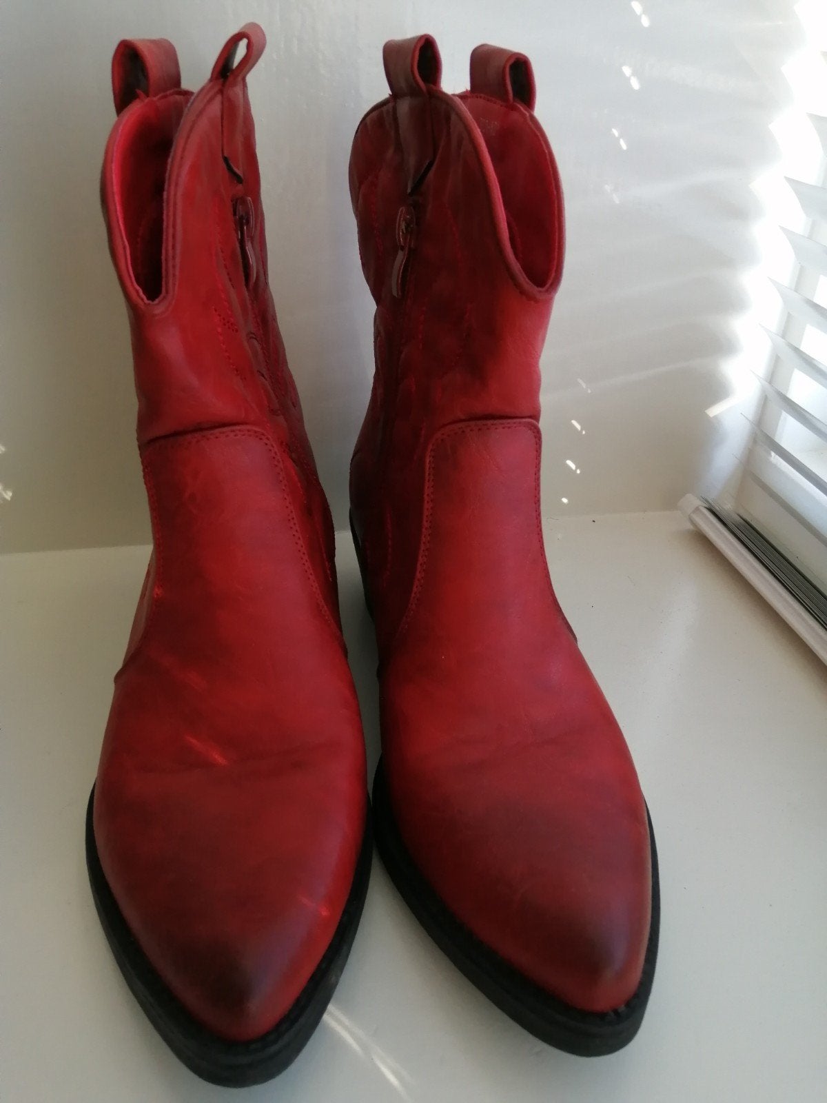 Cowboy dameslaarzen laag maat 38 zgan, Ophalen, Zo goed als nieuw, Rood