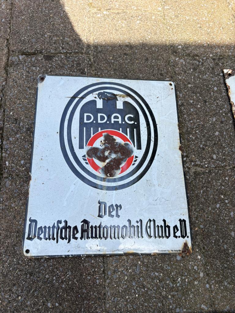 Adac antiek duits emaille reclamebord, Antiek en Kunst, Ophalen of Verzenden
