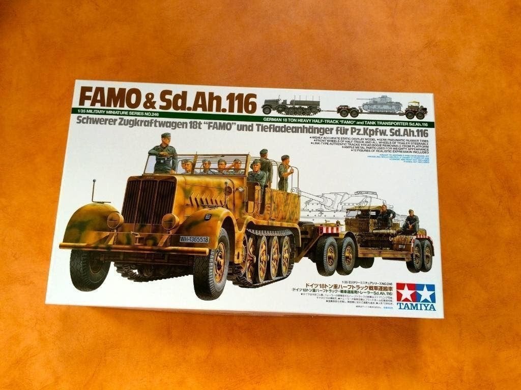 Tamiya	35246 18ton Half-Track "Famo" & Trailer 1/35 & 2 PE, Overige merken, Tank, Groter dan 1:32, Nieuw