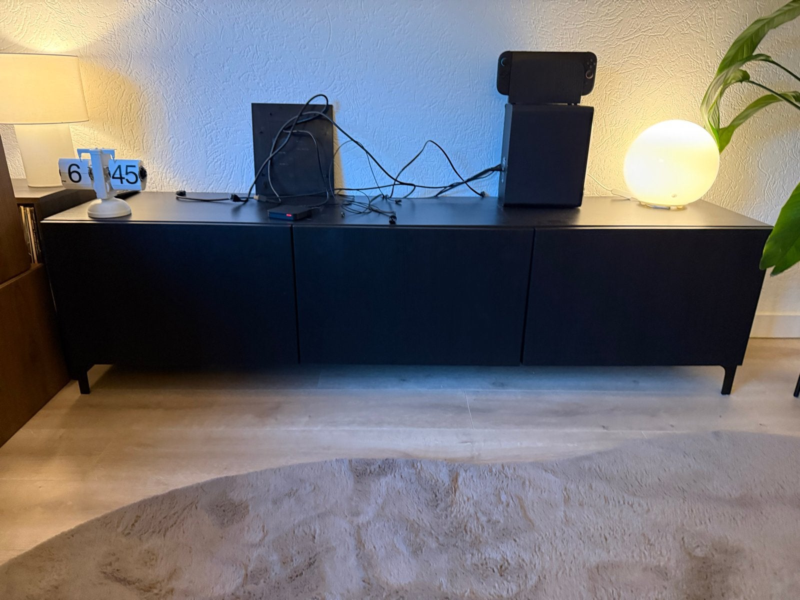 IKEA Besta TV-meubel - Zwart met 3 deuren, Ophalen, Gebruikt, 150 tot 200 cm, Minder dan 100 cm