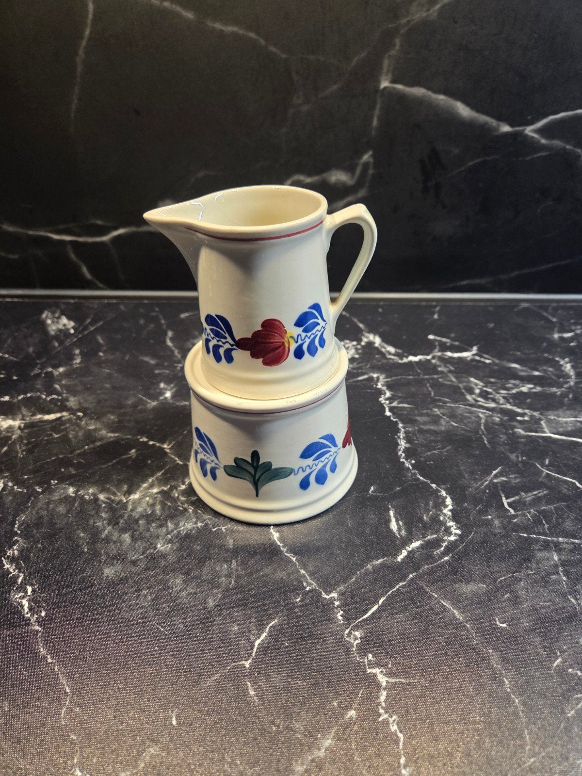 Vintage Melkkan en Suikerpot Set - Delfts Blauw Stijl, Antiek en Kunst, Ophalen