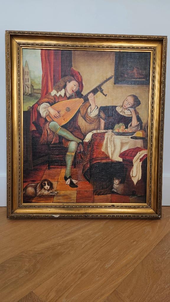 Schilderij De Luitspeler, Ophalen