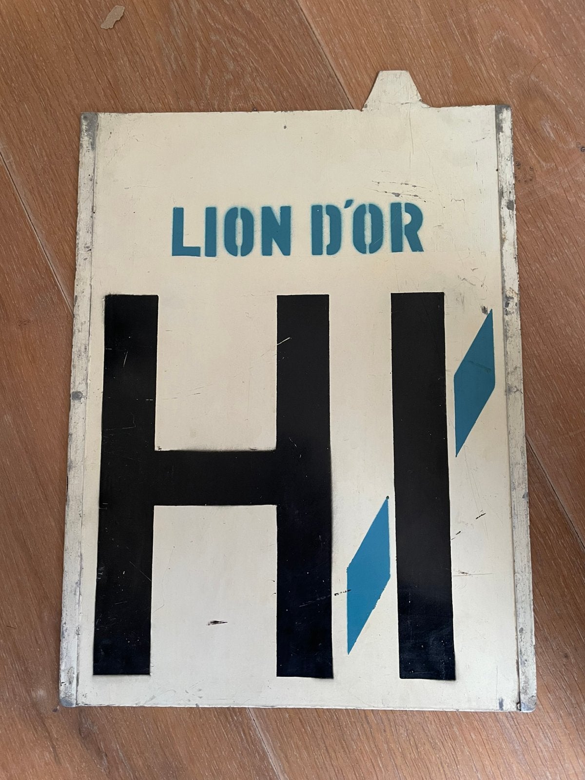 Vintage Metalen trein spoorbaan bord Lille Lyon, Verzamelen, Ophalen of Verzenden, Zo goed als nieuw, Trein, Overige typen
