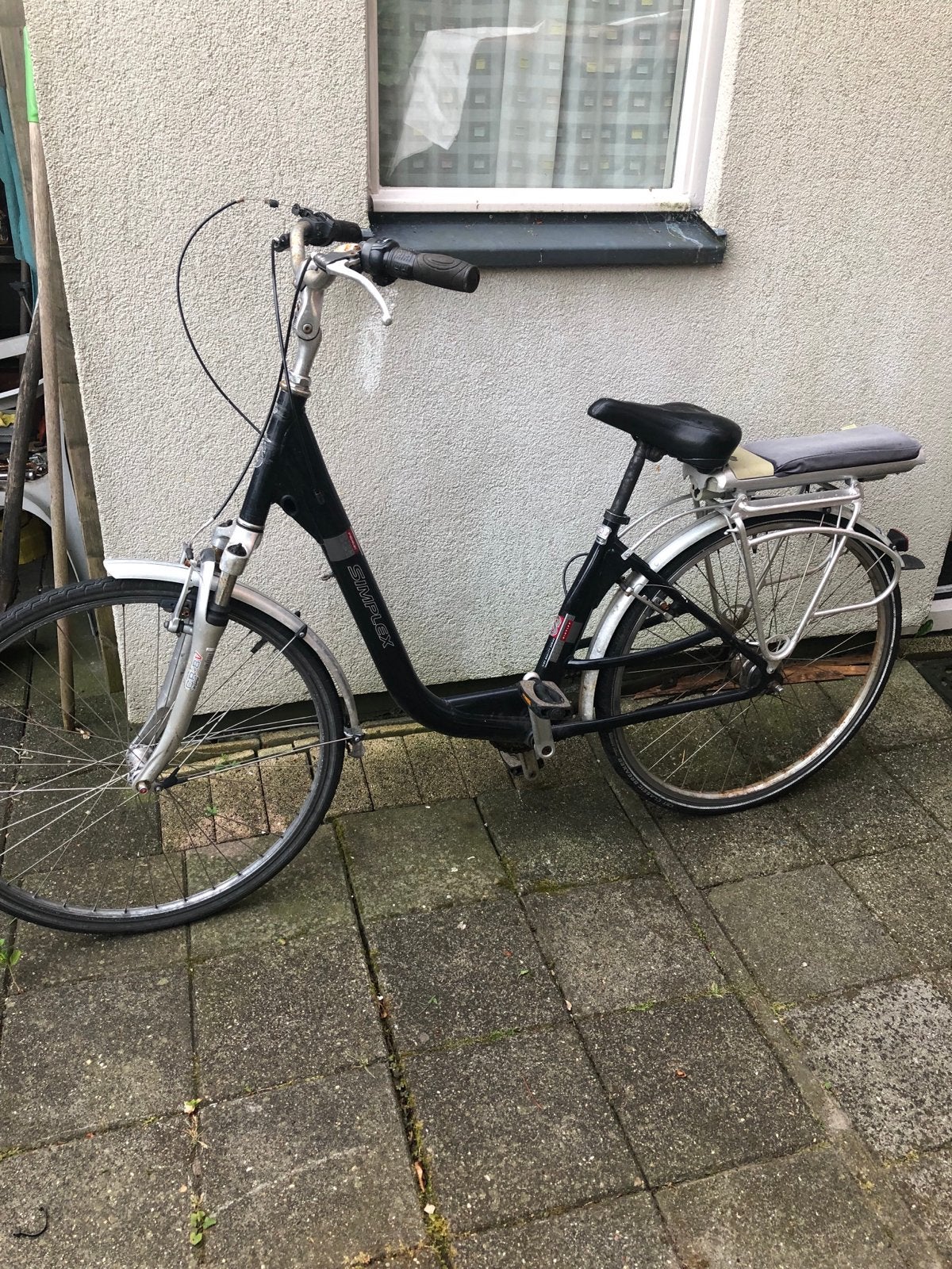 Simplex damesfiets met lage instap en bagagedrager, Terugtraprem, 47 tot 50 cm, Ophalen, Overige merken