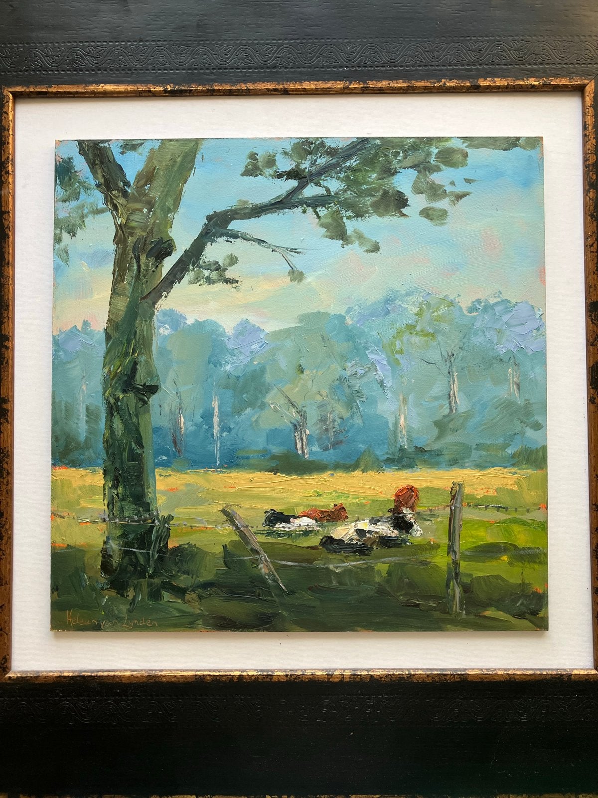Olieverfschilderij Helène van Lynden - Koeien in de wei, Antiek en Kunst, Ophalen