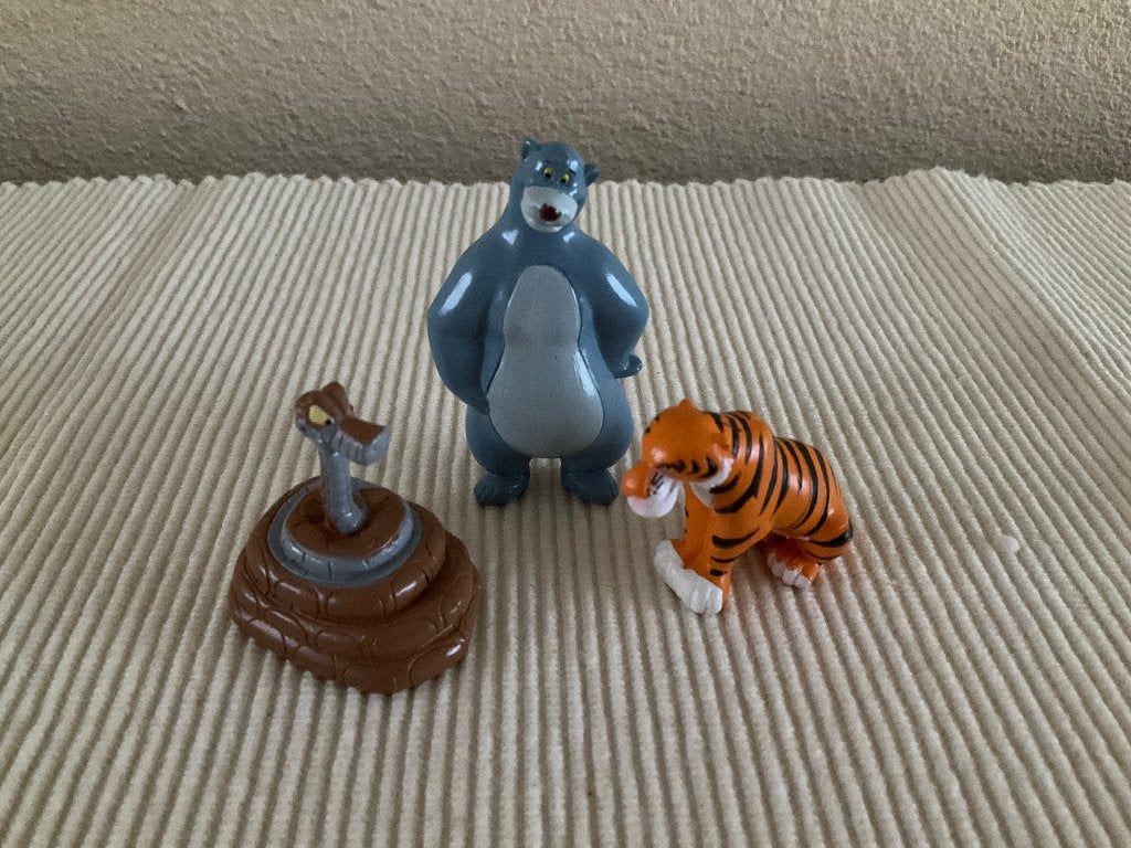 3x Disney jungle boek mini figuurtjes, Ophalen of Verzenden, Leeuwenkoning of Jungle Boek, Zo goed als nieuw, Beeldje of Figuurtje