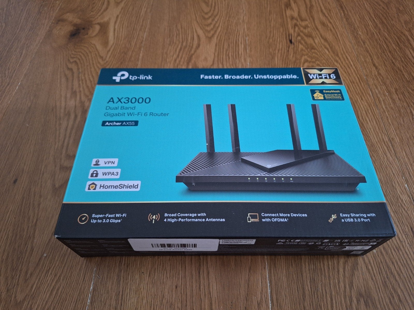 TP-Link Archer AX55 AX3000 Dual Band Gigabit Wi-Fi 6 Router, Computers en Software, Routers en Modems, Ophalen of Verzenden, Zo goed als nieuw