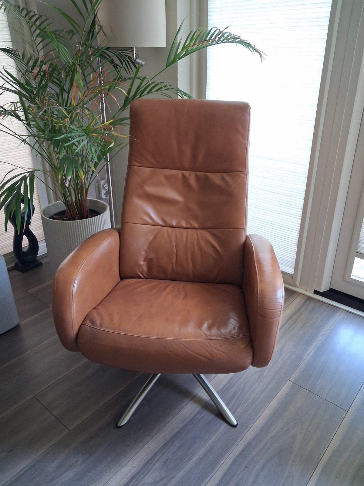 Leren fauteuil van Hjort Knudsen, Ophalen, Gebruikt, Modern, Comfort, 75 tot 100 cm