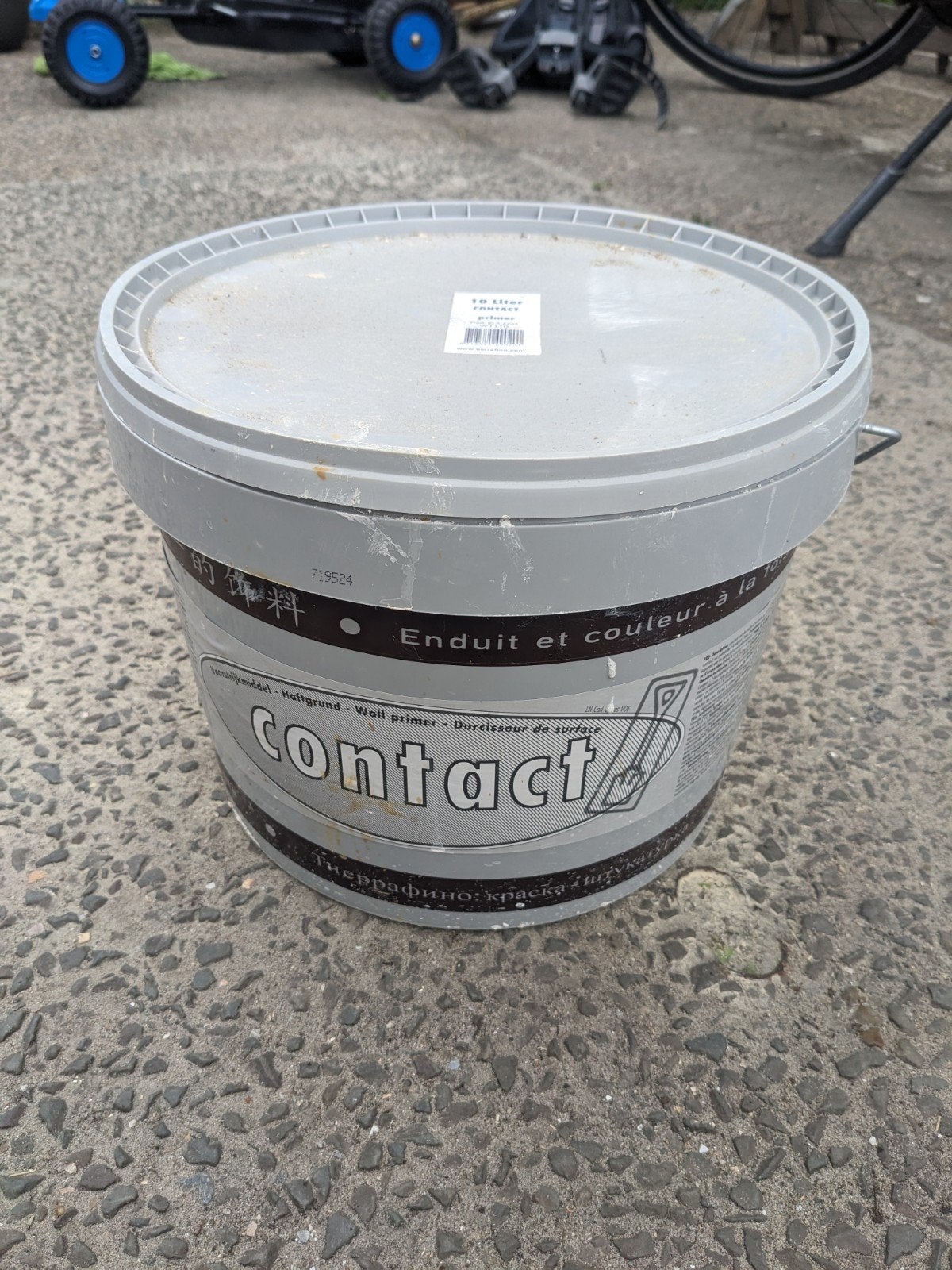 Tierrafino Contact Primer 10 Liter - nog 1/3e gevuld, Doe-het-zelf en Verbouw, Ophalen, Gebruikt, 5 tot 10 liter, Wit