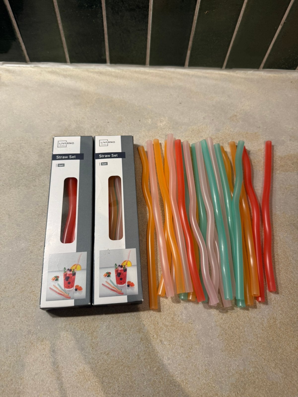 Nieuw! Herbruikbare cocktail rietjes diverse kleuren, Ophalen of Verzenden, Zo goed als nieuw, Rvs of Chroom