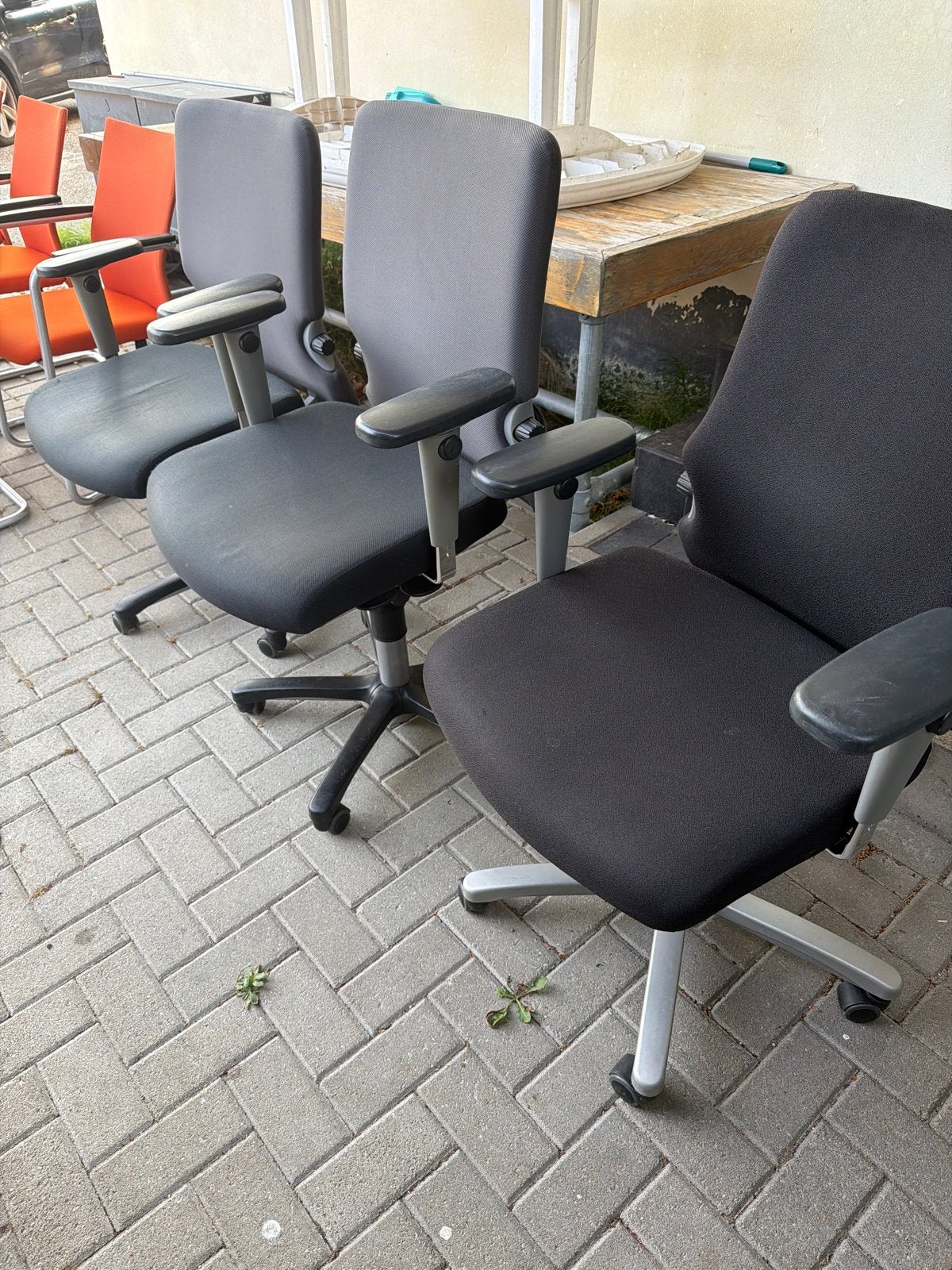 3x Ergonomische Bureaustoel - Verstelbaar, Ophalen, Gebruikt, Zwart, Bureaustoel
