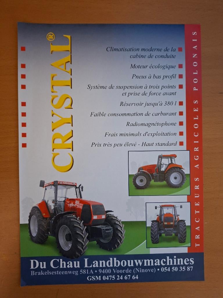 Folder Crystal tractoren, Boeken, Verzenden, Gelezen, Tractor en Landbouw