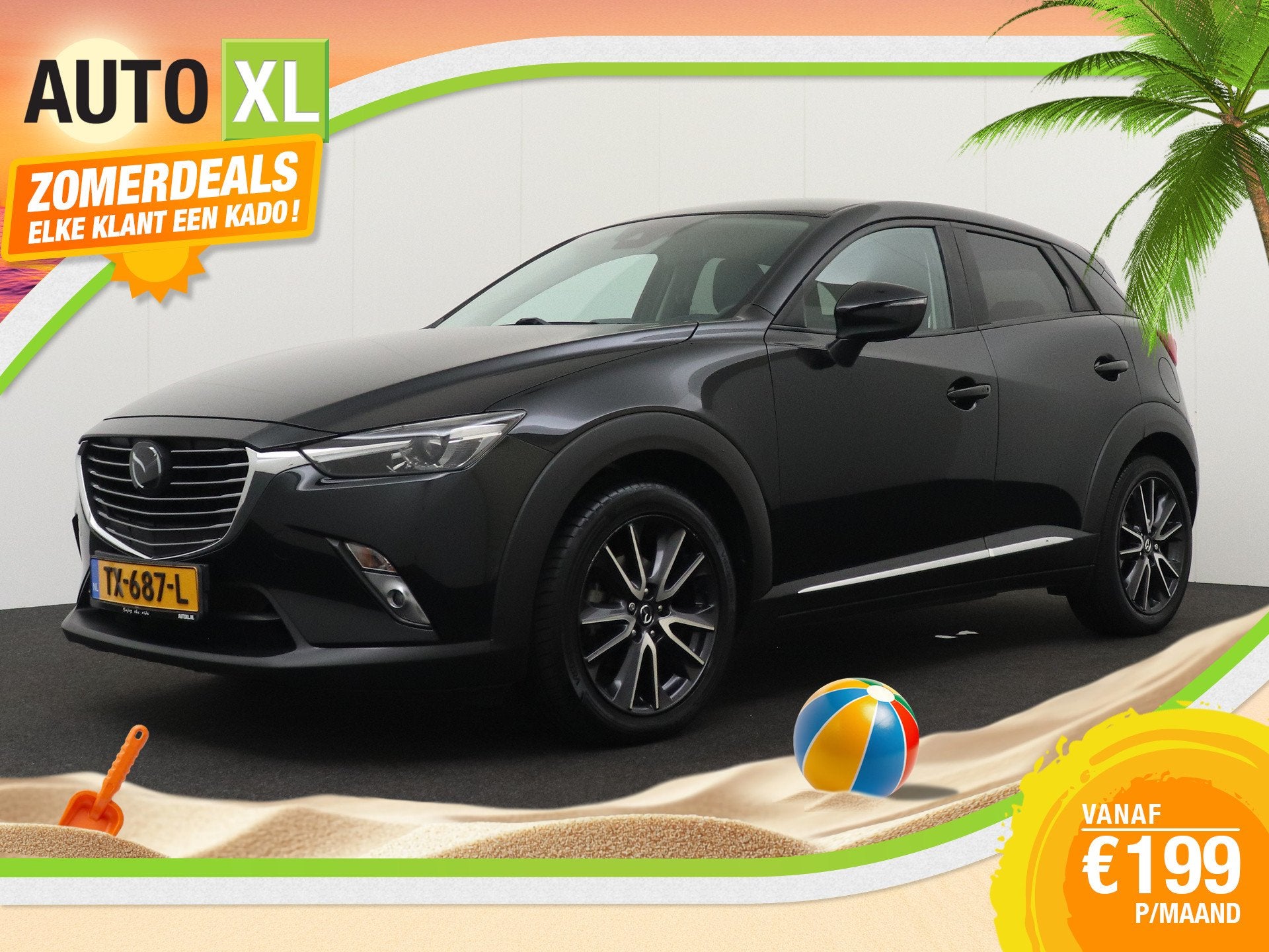 Mazda CX-3 2.0 Aut. SkyActiv-G GT-M Head-up Display Trekhaak, Auto's, Mazda, 4 cilinders, Automatische klimaatregeling, Zwart