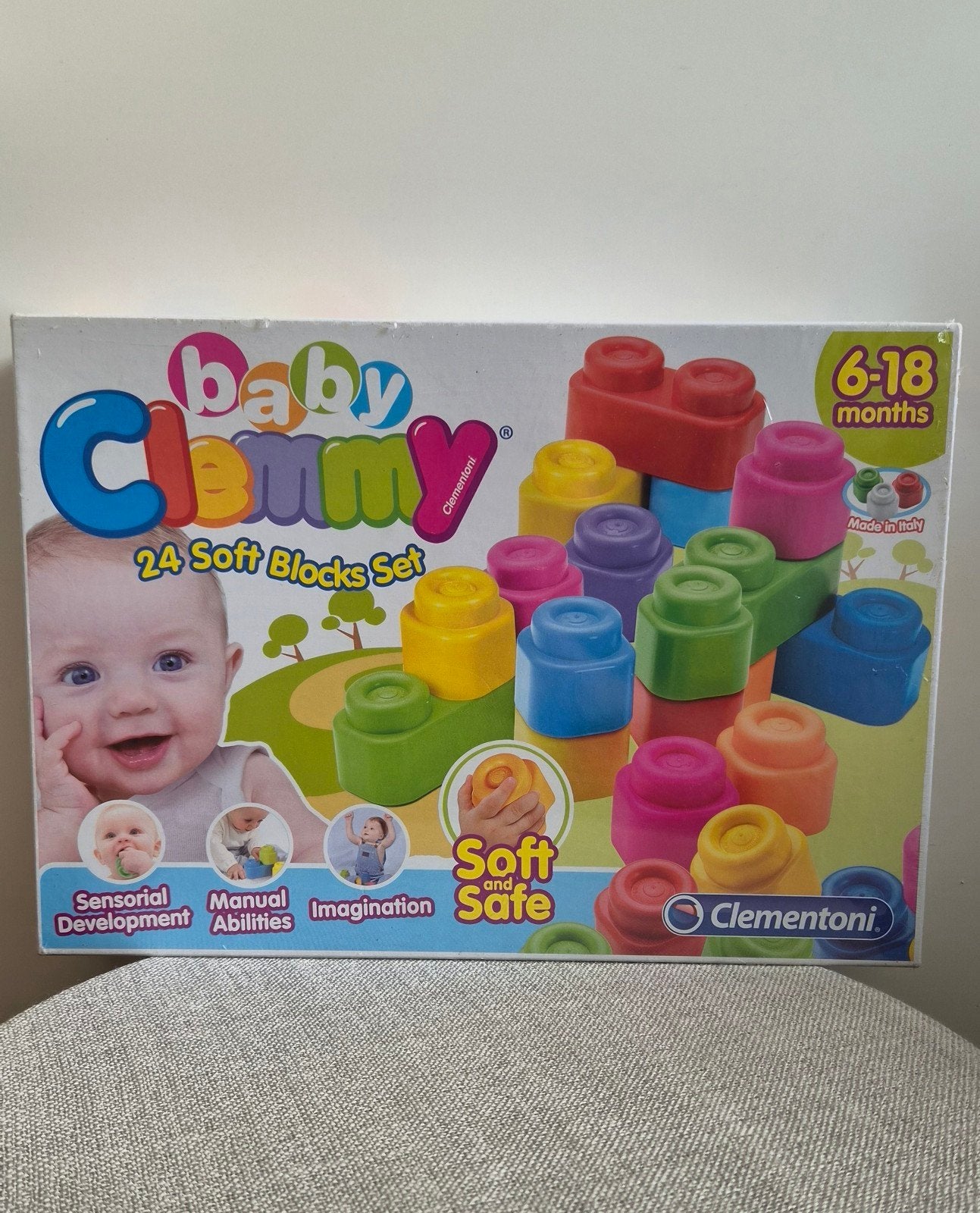NIEUW Clementoni Baby Clemmy 24 Zachte Bouwblokken Set, Ophalen of Verzenden, Zo goed als nieuw, Overige merken