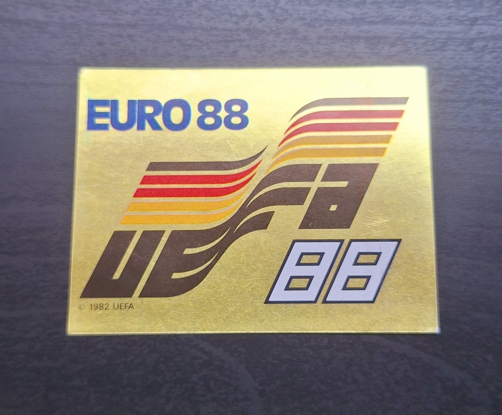 Panini Euro 88 Sticker - UEFA Logo (Goud), Verzenden, Zo goed als nieuw, Sport