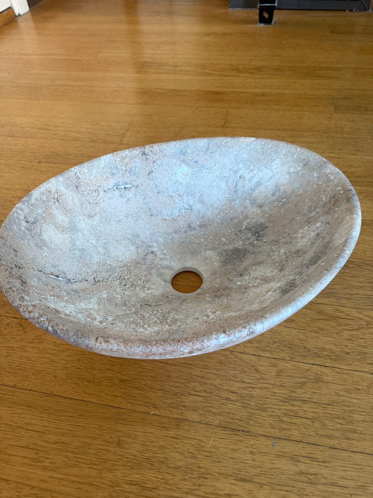Keramieke waskom - marmer look, Ophalen of Verzenden, Zo goed als nieuw, Minder dan 100 cm, Wasbak of Wastafel