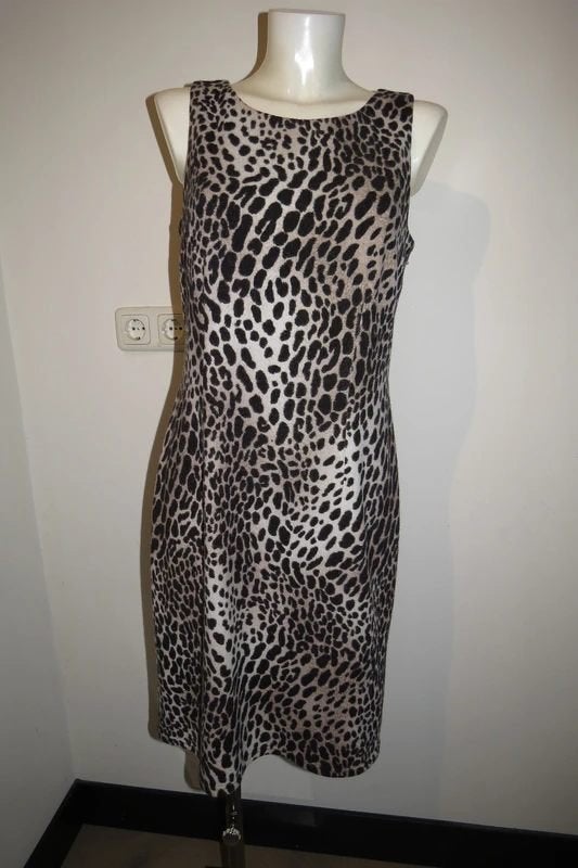 Joseph Ribkoff vintage jurk jaguar print natuur tinten D38
