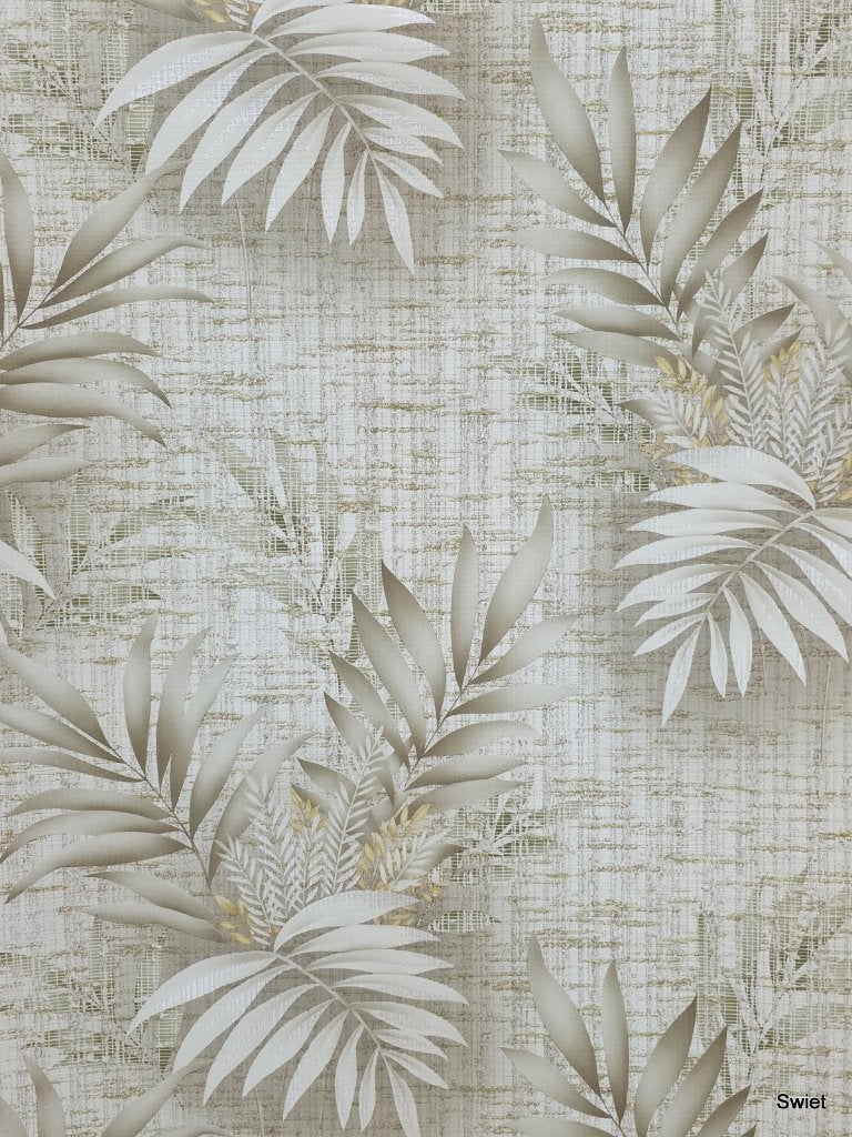 4758 Vintage varen behang jute structuur botanisch 80s swiet, Ophalen of Verzenden, Wit
