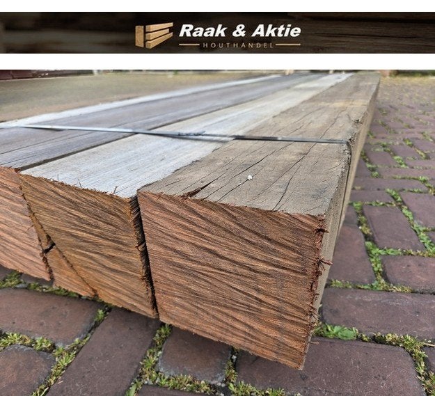6 Hardhouten palen 15x15 cm 2.40 m lang - nr: HB248, Ophalen, Palen, Nieuw, Hardhout