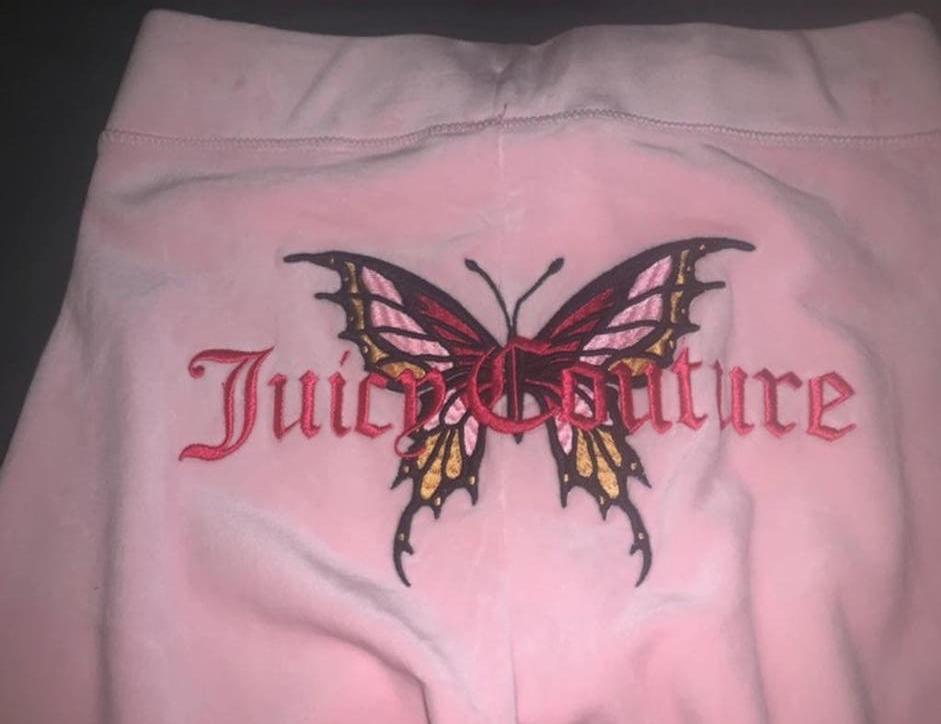 Roze Juicy Couture flared broek met vlinderprint, Kleding | Dames, Broeken en Pantalons, Ophalen, Nieuw, Roze, Maat 36 (S)