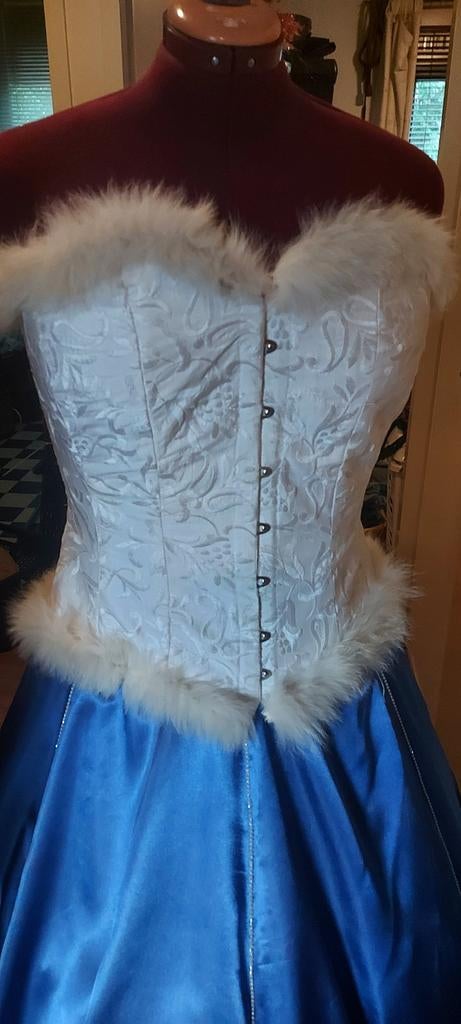 Corset met bolero en satijnen rok voor gala/elf fantasy fair, Overige typen, Wit, Maat 42/44 (L), Ophalen of Verzenden
