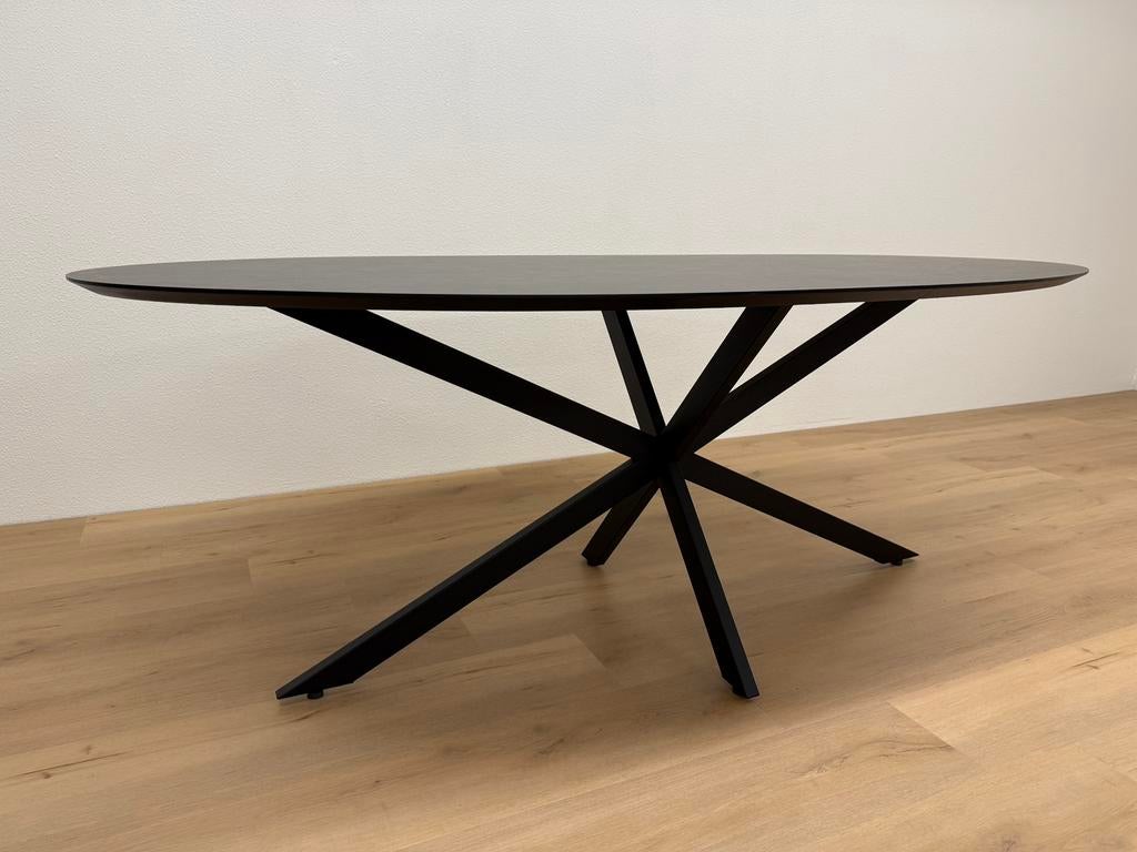 Ovale eettafel HPL Italian Stone 210x115 - Direct Leverbaar, 100 tot 150 cm, 200 cm of meer, Ophalen of Verzenden, Zo goed als nieuw