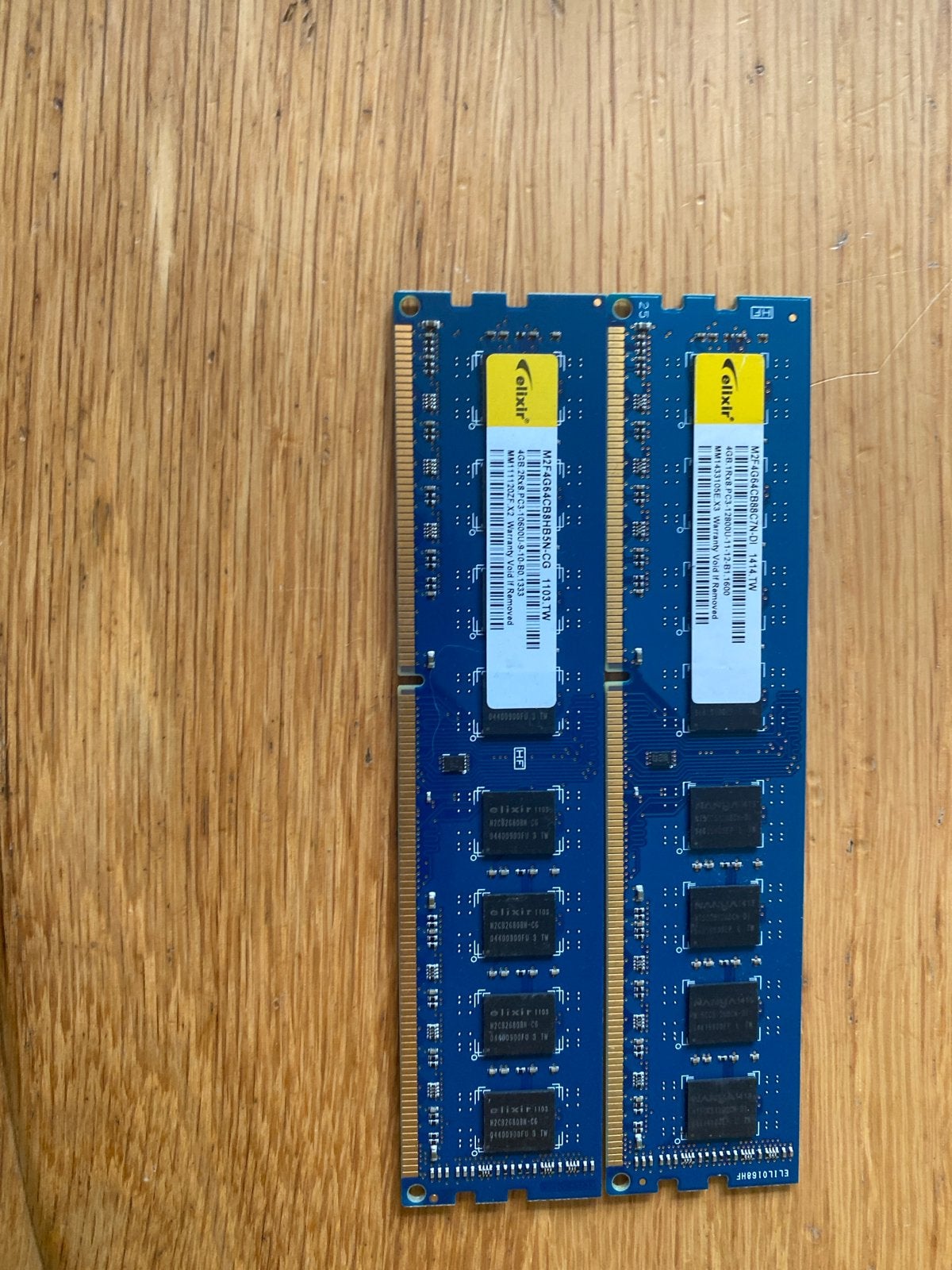 Elixir 2x 4GB DDR3 RAM Geheugenmodules (8GB totaal), Computers en Software, RAM geheugen, Gebruikt, Server, 8 GB, DDR3