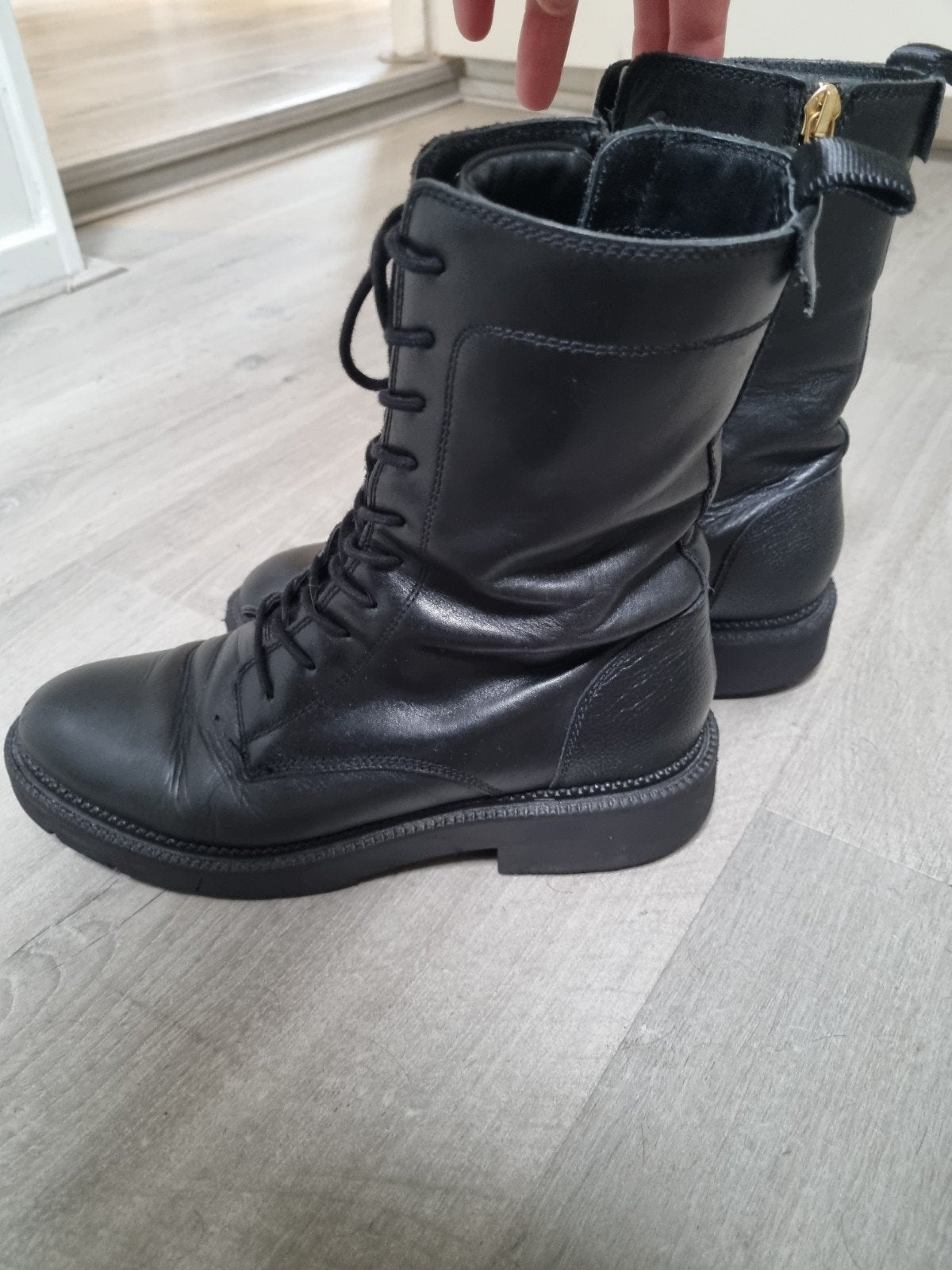 Gant leren veterlaarzen/boots maat 38, Zwart, Ophalen of Verzenden, Zo goed als nieuw, GANT