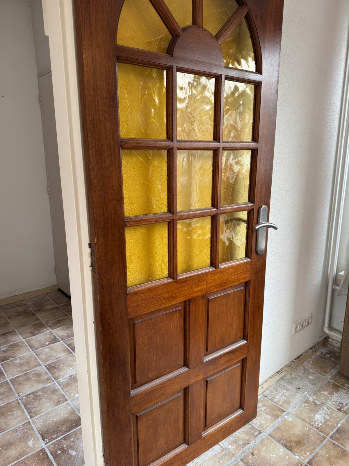 2X massief houten deuren, Ophalen, Gebruikt, Glas, Binnendeur