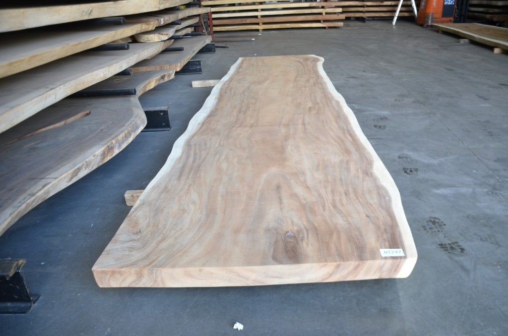 Boomstamtafel 400 cm suar -BT 247- 4 meter boomstamtafel, Overige houtsoorten, 100 tot 150 cm, Ophalen of Verzenden, Vijf personen of meer