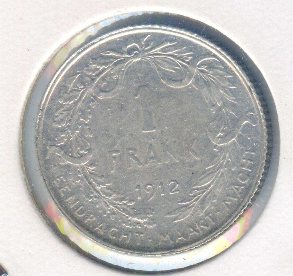 België 1 Franc 1912 NL, Ophalen of Verzenden, Zilver