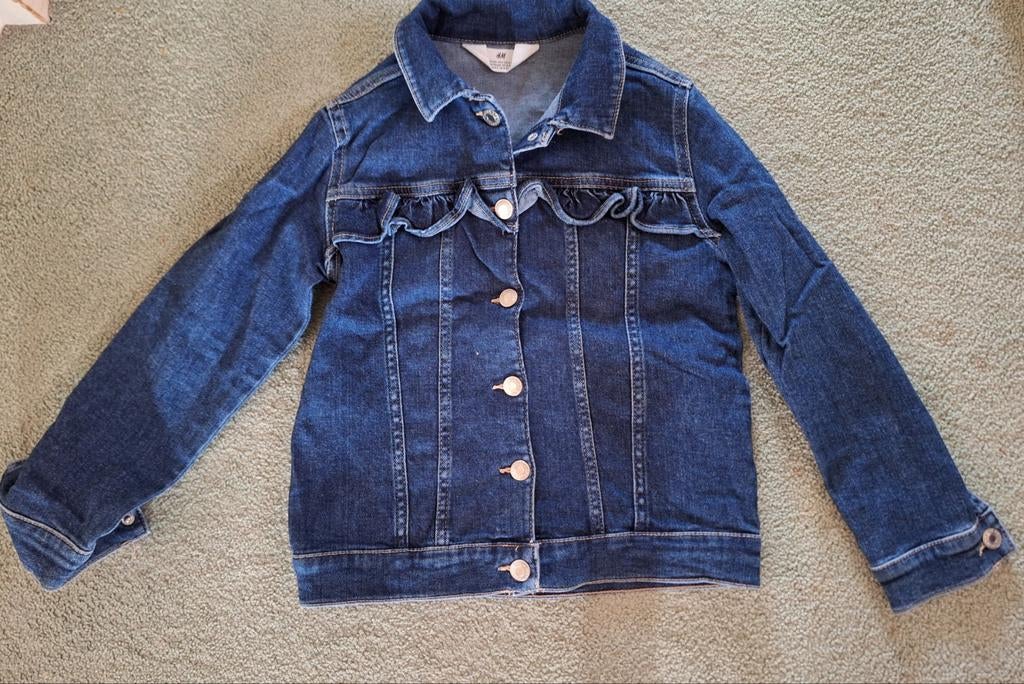 Spijkerjas, maat 134, ZGAN, H&M, Kinderen en Baby's, Kinderkleding | Maat 134, Meisje, H&M, Ophalen of Verzenden, Zo goed als nieuw
