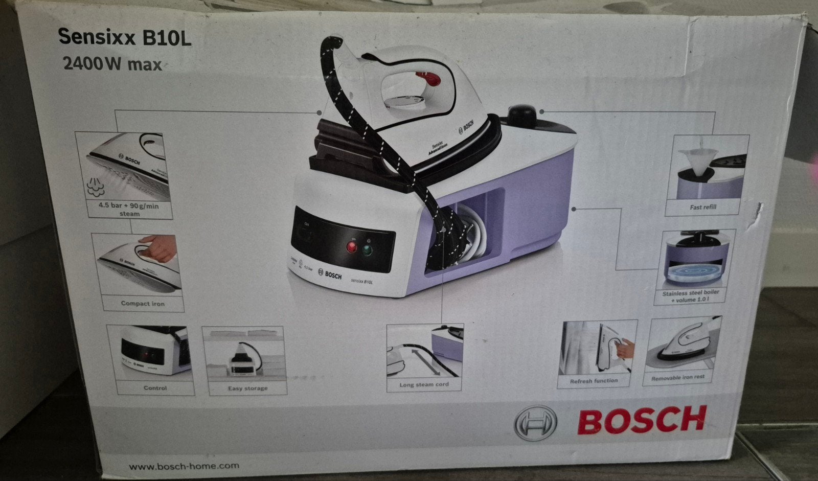 Bosch Sensixx B10L Stoomstrijkijzer 2400W, Witgoed en Apparatuur, Strijkijzers en Strijkplanken, Ophalen of Verzenden, Nieuw, Strijkijzer met snoer