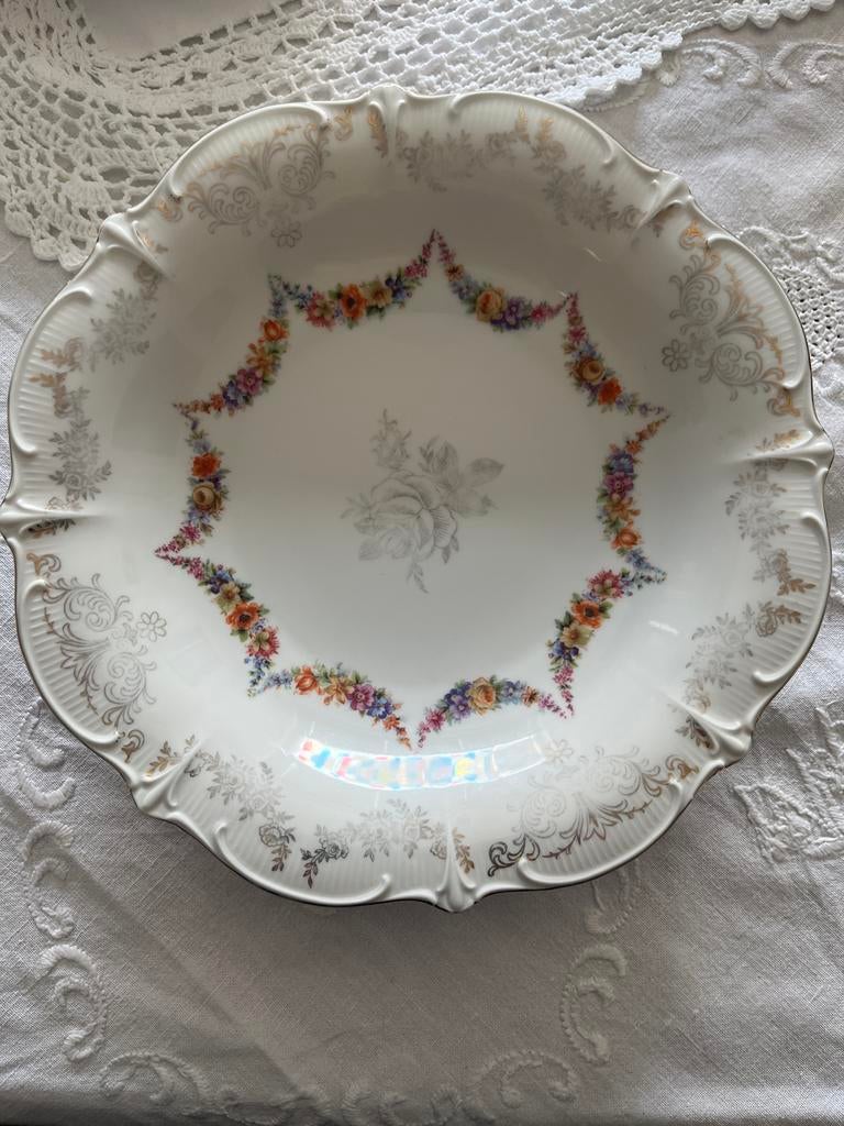 Antieke Schumann Bavaria Fruitschaal met Bloemdecoratie, Ophalen